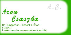 aron csaszka business card