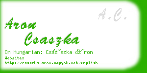 aron csaszka business card